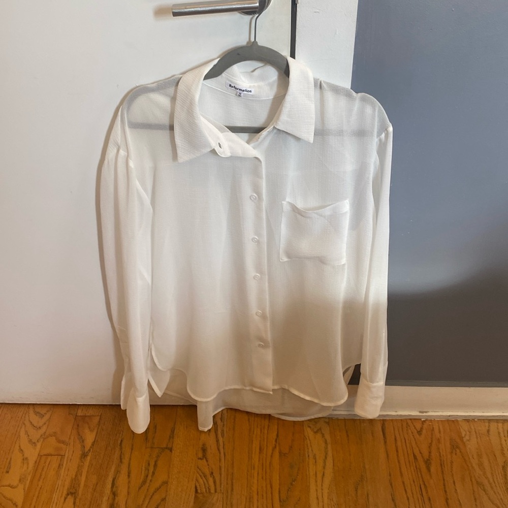 Reformation Will oversized shirt M white